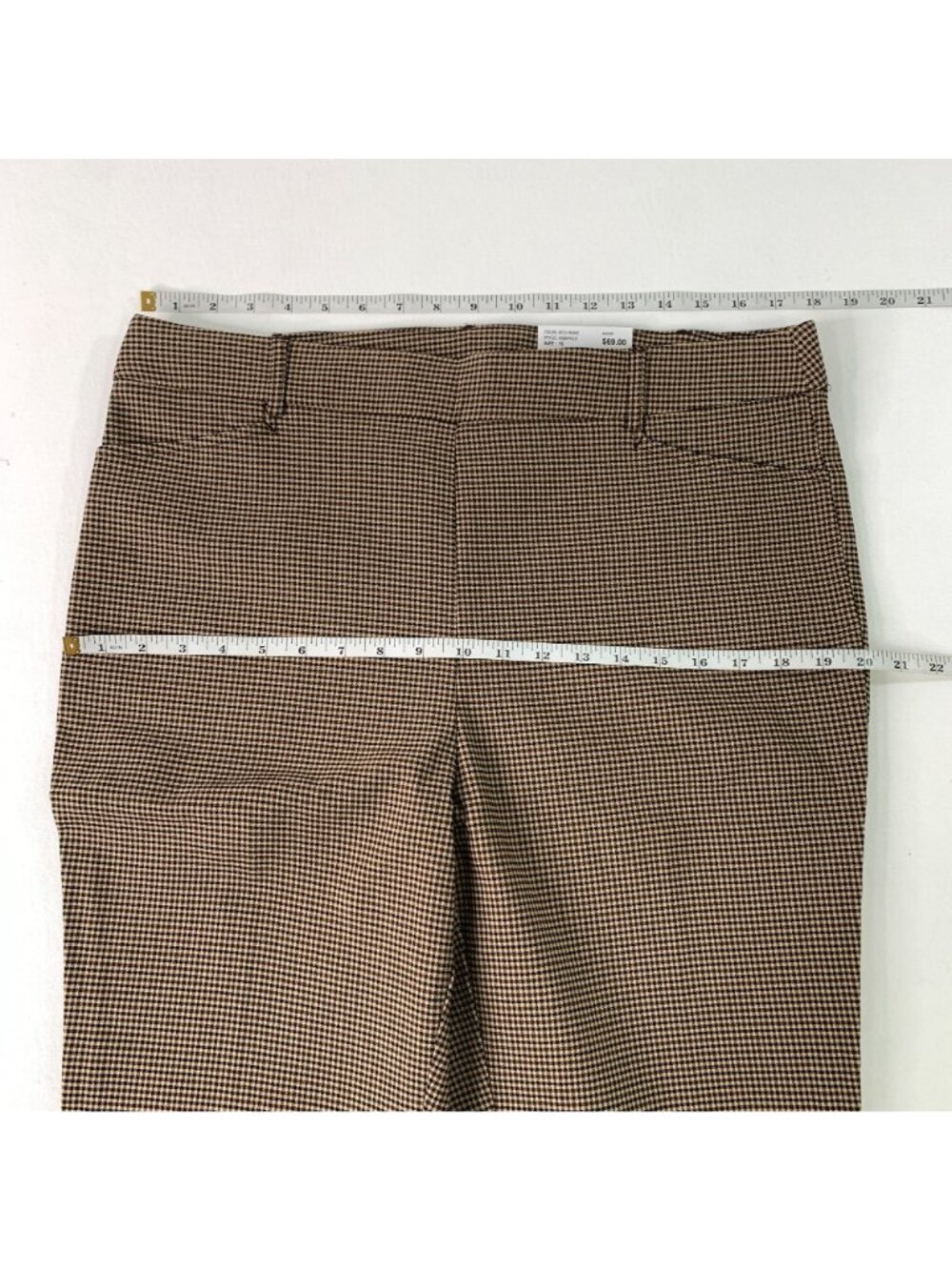 Rafaella Women's Pants 16 Pull-On Stretch Pant Khaki Houndstooth Size 16 - Picture 6 of 8
